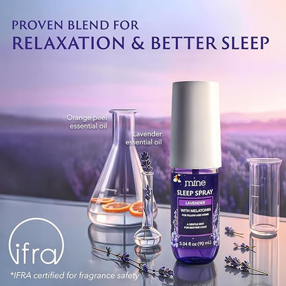 Lavender Sleep Spray with Melatonin - Relaxing Gifts for Teen Girls and Women – Natural Pillow Mist for Sleep, Calming Bed Spray for Adults