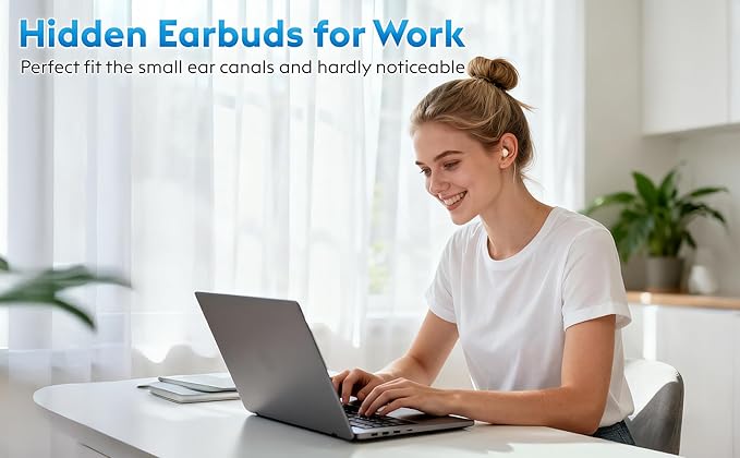 Mini Sleep Earbuds for Side Sleepers, Comfortable Fit Ultra-Light Bluetooth 5.4 Invisible Sleep Headphones, LED Display Portable Case Small Earphones for Sleep Work Sports (Black)