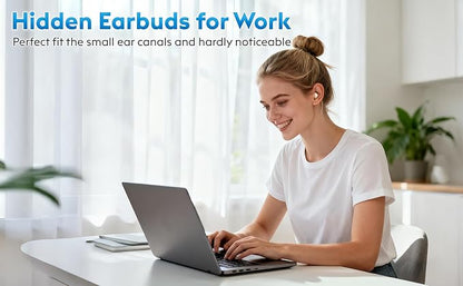 Mini Sleep Earbuds for Side Sleepers, Comfortable Fit Ultra-Light Bluetooth 5.4 Invisible Sleep Headphones, LED Display Portable Case Small Earphones for Sleep Work Sports (Black)