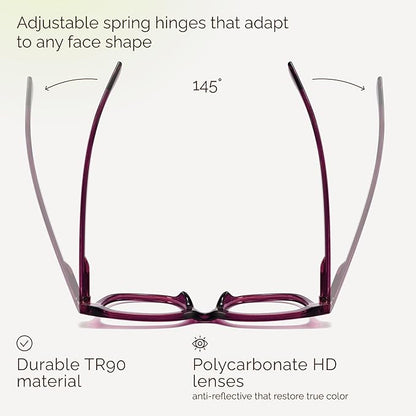 miyya Blue Light Glasses for Women & Men – Oversized UV & Blue Light Blocker Chunky Frames, Stylish Eyewear Accessories