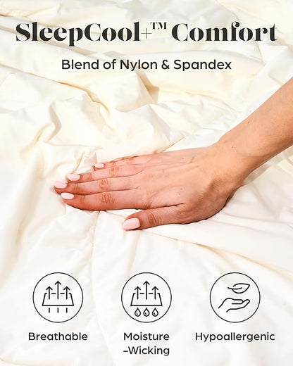 Lavish Comforts® Cooling Comforter King/Cal King Size │Premium Cooling Blanket for Hot Sleepers│ All Season Luxury Soft Cool Blanket │Q-Max>0.4│106"x96" Ivory/Cream│Gift-Ready Box