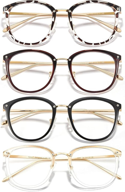 Cyxus 4 Pack Blue Light Glasses for Women, Anti Blue Light Eyeglasses for Woman Reduce Eye Fatigue Eyewear and Headaches
