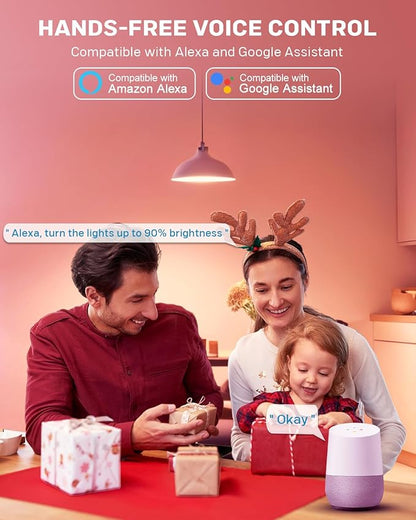 G9 Smart Light Bulb, Compatible with Alexa and Google Assistant, Color Changing Smart Led Bulbs, Dimmable and Tunable, Pack of 4