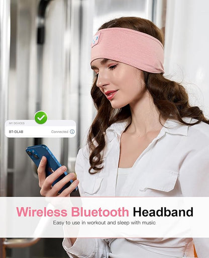 Perytong Sleep Headphones - Headband Headphones - Bluetooth Headband for Side Sleeper, Elastic Music Headphone Band Cozy ASMR Wireless Eye Mask Tech Gadgets Gifts for Women Men
