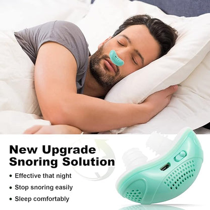 Electric Anti Snoring Devices, Mini Machine, Airing Micro for Travel, Sleep Apnea Devices, Snoring Solution for Men and Women, Suitable for All Nose Shapes Mint Green