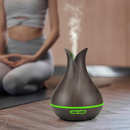 Smart WiFi Essential Oil Diffuser App Control Air Humidifier (Dark Wood EU)