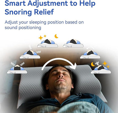 DRAVEL Premium Smart Anti-Snore Pillow,Advanced Positioning and Sound Monitoring,Sleep Well Premium Quality for Snorers Restful with App Tracking