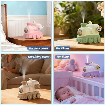 Portable Mini Humidifier,300ml USB Desktop Personal Cool Mist Small Humidifiers,2 Mist Modes,Auto Shut-Off,Mute for Bedroom/Home/Nursery/Office,Cute Mini Humidifier With Night Light (Pink)