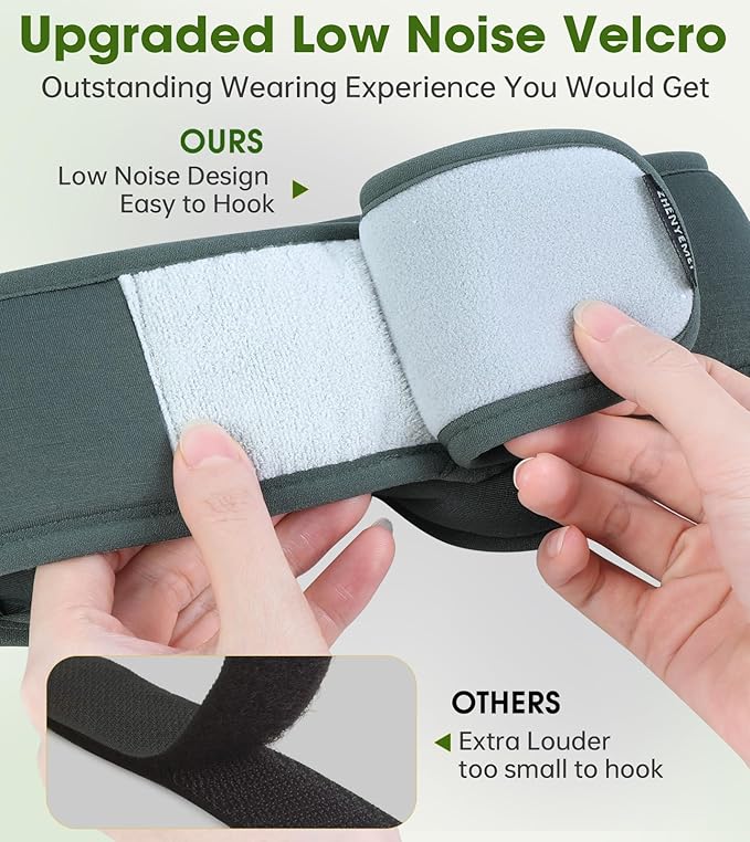 Bamboo Cotton Large Sleep Mask with Bluetooth Wireless Headphones - Blackout Eye Mask for Sleeping 3D Contoured Sleep Headband Ear Muffs Lengthen & Low Noise Hook for Better Experience (Grey)