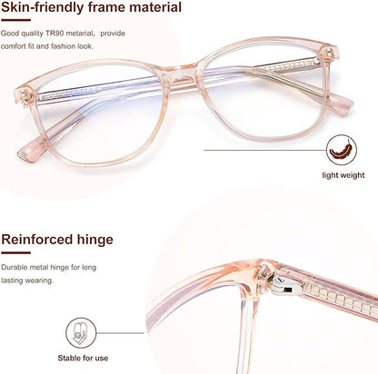 Madison Avenue Blue Light Blocking Glasses Anti Eyestrain UV Glare Blue Light Glasses for Women TV Phone Computer Gaming Eyeglasses Liberty (Crystal Brown)