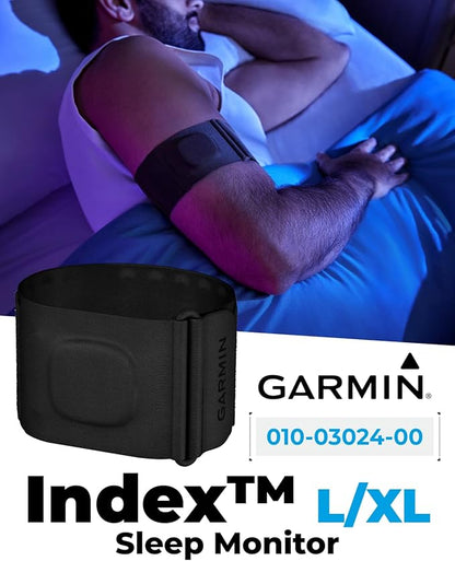 Wearable4U Garmin Index Sleep Monitor (L/XL) – Smart Sleep Band with Advanced Sleep Tracking & Recovery Metrics, HRV, Skin Temperature & Women's Health Tracking, Garmin Connect Compatible PowerBank
