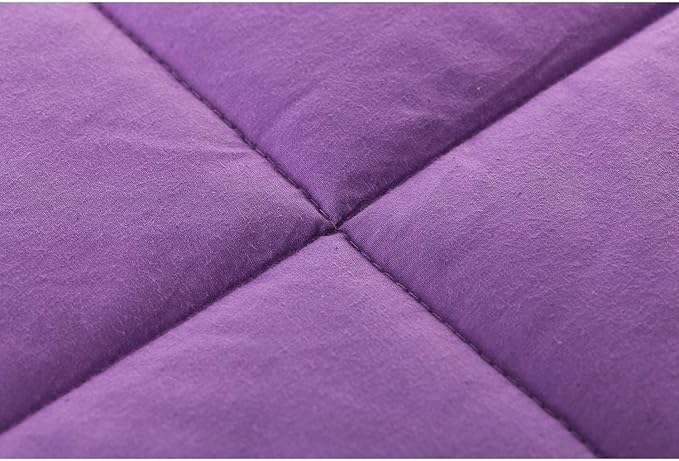 RelaxBlanket Weighted Blanket | 60''x80'',12lbs | for Individual Between 110-160 lbs | Premium Cotton Material with Glass Beads | Purple