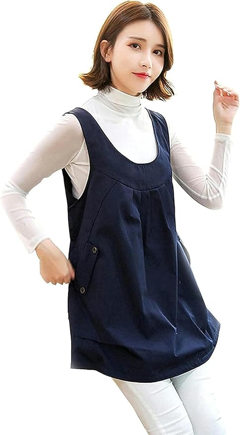 EMF Maternity Clothing,Radiation Protection Maternity Clothing Fabric Conductive Stretchable Breathable for RF/LF Blocking/Shielding,Blue-XL