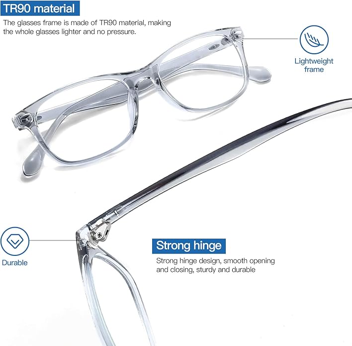 Gysnail Blue Light Blocking Computer Glasses Men/Women, Eye Fatigue Relieve & Better Sleep, Blue Blocker Gaming Glasses