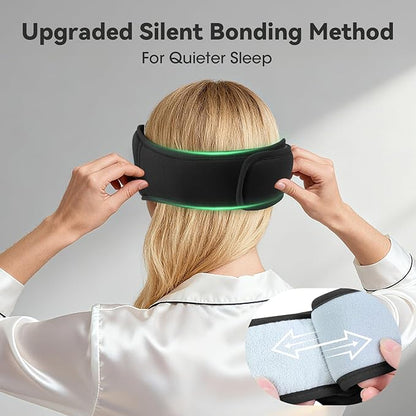 3D Bamboo Cotton Sleep Mask with Bluetooth 5.4 Headphone, Music Wireless Bluetooth Blackout Eye Mask for Side Sleepers, Earphones HD Speaker Microphone for Travel, Gifts for Women Men, Black