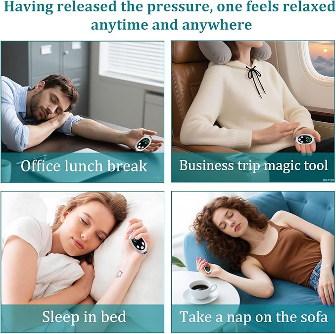 Handheld Sleep Aid Device, Sleep Assisted Low-Frequency Pulse Generator, Relief Anxiety Help Sleep, USB Rechargeable