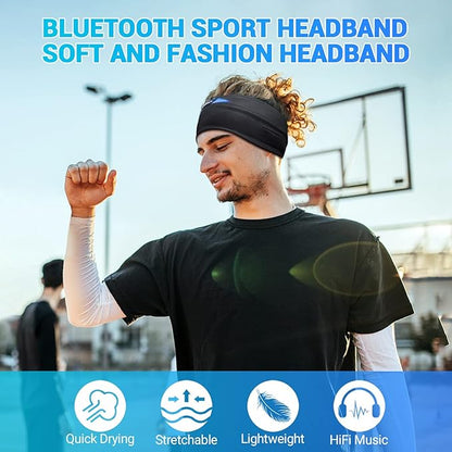 LC-dolida Sleep Headphones, Bluetooth Headband Headphones with Thin HD Speakers,Soft Long Time Play Sports Headsets Perfect for Side Sleepers, Sport, Yoga, Travel