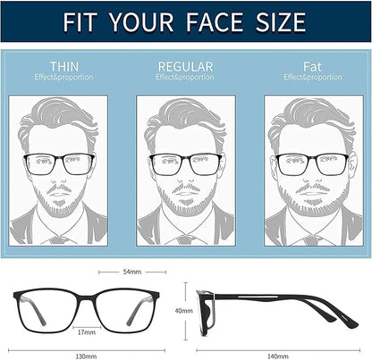 BLUEMOKY Blue Light Reading Glasses for Men，Sport Square Frame Readers, Anti Glare Computer Glasses