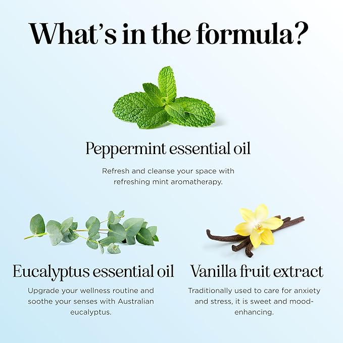 Mint Essential Oil Blend for Diffuser - Refreshing Mint Oil Diffuser Essential Oils with Cooling Peppermint Spearmint Bergamot and Eucalyptus Oils - Pure Aromatherapy Oils for Diffuser