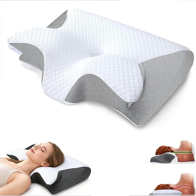 Airway Pro Sleep Apnea Relief Pillow，neckhaven Pillow，Neck Haven，Sleep apnea，Neck Support Ergonomic Side Sleeper, for Side, Back, Stomach Sleepers (Gray)