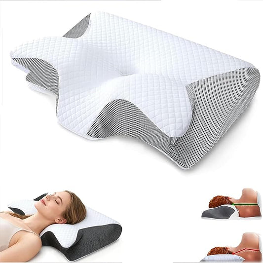 Airway Pro Sleep Apnea Relief Pillow，neckhaven Pillow，Neck Haven，Sleep apnea，Neck Support Ergonomic Side Sleeper, for Side, Back, Stomach Sleepers (Gray)