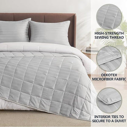 Weighted Blanket Twin Size (48"x72" 10lbs),Ultra Soft and Cozy Cooling Weighted Blanket for Adult,Heavy Blanket with Machine Washable Soft Blanket, Light Grey