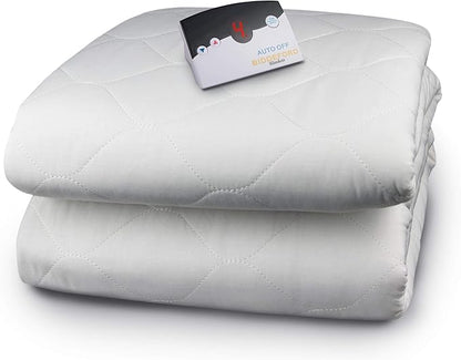 Biddeford Blankets Quilted Electric Heated Mattress Pad with Digital Controller, Twin, White