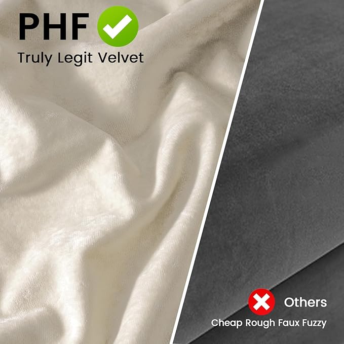 PHF Truly Velvet Pillowcases Standard Size, No Insert, 2 Pack Ultra Soft Breathable Pillow Shams Covers with Envelope Closure, 20" X 26" Luxury Cozy Warm Fuzzy Flannel, Sand