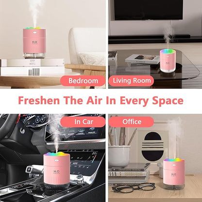 Portable Small Humidifiers for Bedroom Baby, Rechargeable Mini Cool Mist Plant Humidifier for Plants, Quiet Desktop Humidifier with 2 Working Modes & Colorful Night Light for Travel, Office, Bedroom
