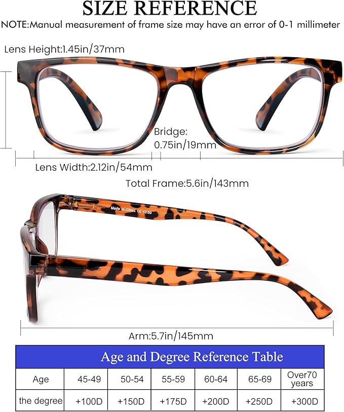 5 Pack Oversized Blue Light Blocking Reading Glasses Men Large Square Wide Readers for Men Big Head/Large Face
