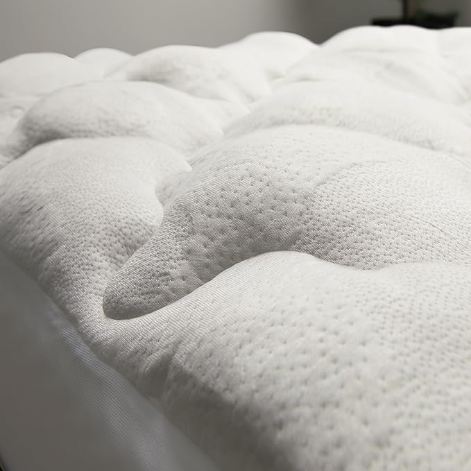 Cheer Collection King Size Rayon from Bamboo Mattress Topper – Thick, Plush, and Cooling Mattress Pad, Machine Washable Mattress Topper for King Bed