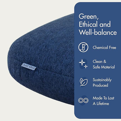 Quiet Mind Weighted Pillow for Adults 6 Lbs - Get Better Sleep - Sustainably Made and Chemical Free - Machine Washable (Small, Blueberry)