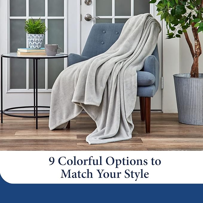 Cosy House Collection Everyday 1500 Series Fleece Blanket - Master Bedroom Essentials - All Season, Stays Fresh & Clean - Soft, Breathable & Skin-Friendly (King/Cal King, White)