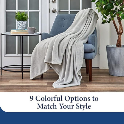 Cosy House Collection Everyday 1500 Series Fleece Blanket - Master Bedroom Essentials - All Season, Stays Fresh & Clean - Soft, Breathable & Skin-Friendly (King/Cal King, White)