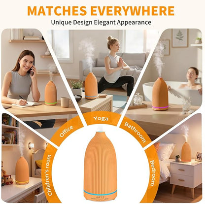URPOWER 100ML Essential Oil Diffuser Ultrasonic Cool Mist Humidifier with 7 LED Lights, Timer & Auto-Off Quiet Aromatherapy Scent Diffuser for Home Bedroom Office Relaxation