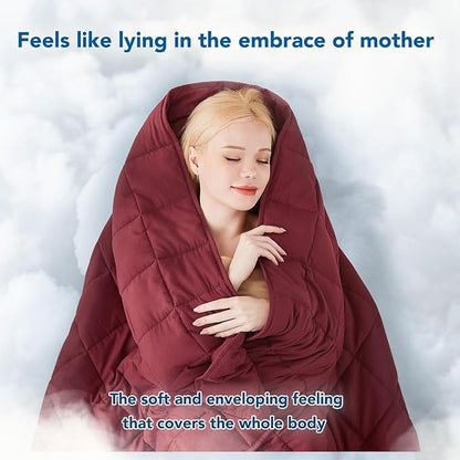 Topcee Weighted Blanket for Adults (15 lbs, 48" x 72") Twin Size Soft Cooling Heavy Blanket Sleeping, Apply to 130-160 lbs Body, Thick Breathable Blanket with Glass Bead, Easy Care