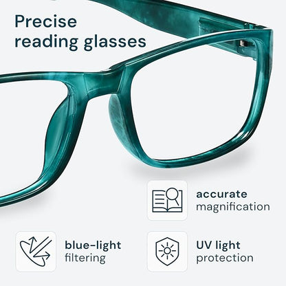 Gaoye 1.5 Professional Reading Glasses for All Day - Computer Readers with Blue Light Protection - Value Pack