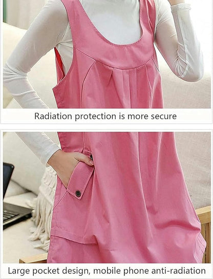 EMF Maternity Clothing,Radiation Protection Maternity Clothing Fabric Conductive Stretchable Breathable for RF/LF Blocking/Shielding,Blue-XL
