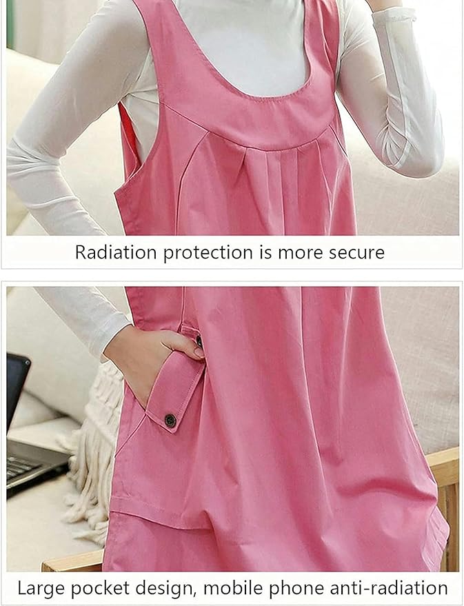 EMF Maternity Clothing,Radiation Protection Maternity Clothing Fabric Conductive Stretchable Breathable for RF/LF Blocking/Shielding,Blue-XL