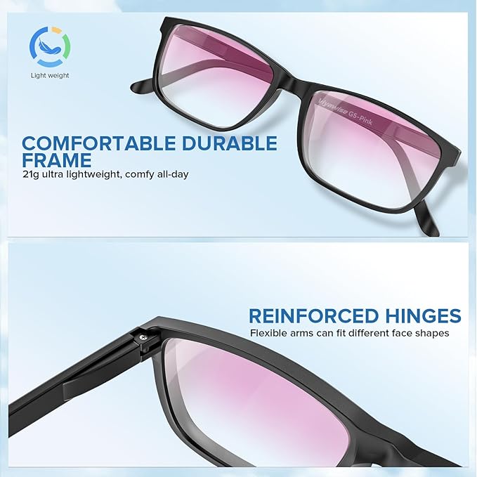 G5 Blue Light Blocking Glasses for Women & Men, Eye Strain Protection Bluelight Blockers for Reading Computer Gaming
