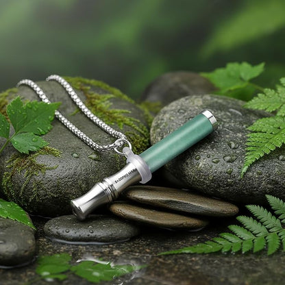 Breathe Free Necklace, Natural Stone Breathing Necklace for Stress Relief, Mindfulness and Relaxation, Anxiety Necklace Mindful Breathefree Calm Tool with Plant Cores, Portable Wellness Gift for Adult
