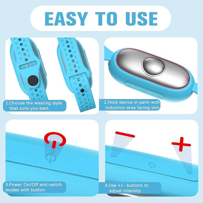 Sleep Aid Device, Hand Micro-Current Sleep Instrument Anxiety Device, Portable Rechargeable Sleep Aid for Anxiety and Insomnia (Blue)
