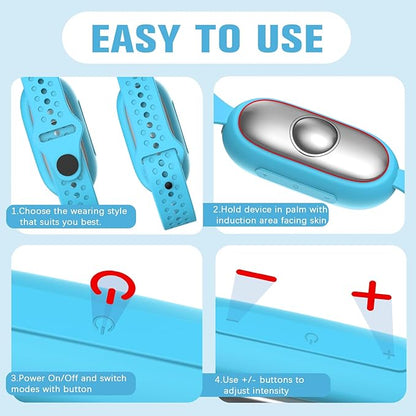 Sleep Aid Device, Hand Micro-Current Sleep Instrument Anxiety Device, Portable Rechargeable Sleep Aid for Anxiety and Insomnia (Blue)