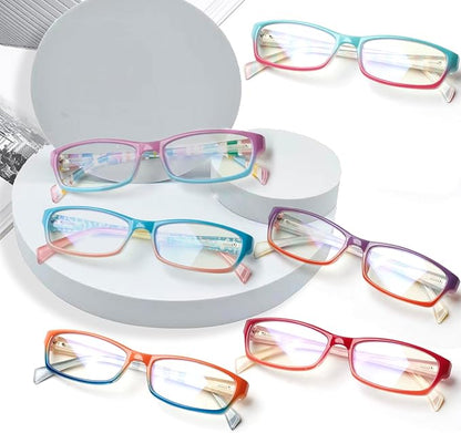 Kerecsen Computer Reading Glasses for Women Blue Light Blocking Glasses for Reading Fashion Pattern Print Eyeglasses for Womens(Mix Color -5, 3.50)