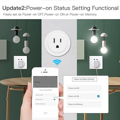 MoesGo Smart WiFi Power Dimmer Plug, 2.4 GHz WiFi Brightness Adjust Timer Socket for Dimmable CFL, LED and INC, Tuya Smart Life App Remote Control, Compatible with Alexa and Google Home, White