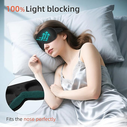 Side Sleeper Eye Mask, Sleep Mask for Men Women, Sleep Mask for Side Sleeper, Total Light Blocking, 3D Eye Masks for Sleep, Black
