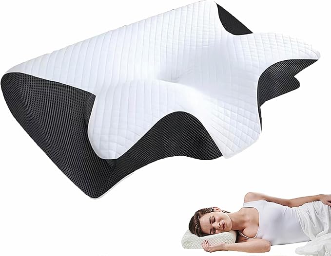 2026 Upgraded Air Way Sleep Apnea Pillow - Premium Memory Foam, Breathable & Not Stuffy, Ergonomic Design for Side/Back/Stomach Sleepers (Black)