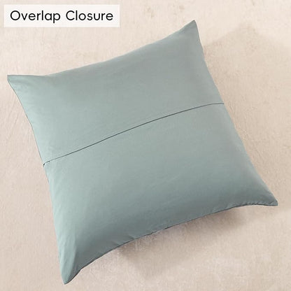 PHF Truly Velvet Euro Sham, 26"x 26",No Insert, 2 Pack Color Gradient Euro Throw Pillow Covers, Ultra Soft Cozy Pillow Covers for Home Decorative, No Shedding, No Pilling, Dusty Blue