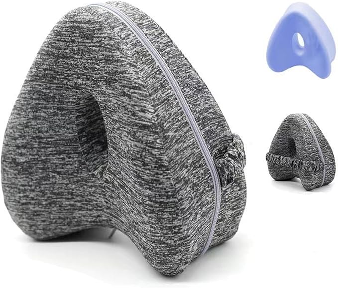 Alignment Pillows for Side Sleepers,Hip Alignment Pillow, Memory Foam Leg & Knee Pillow,Foam Support Pillow Soothing Relief for HIPS, Knees, Joints, Nerves & Muscles,Adjustable Strap (Grey)