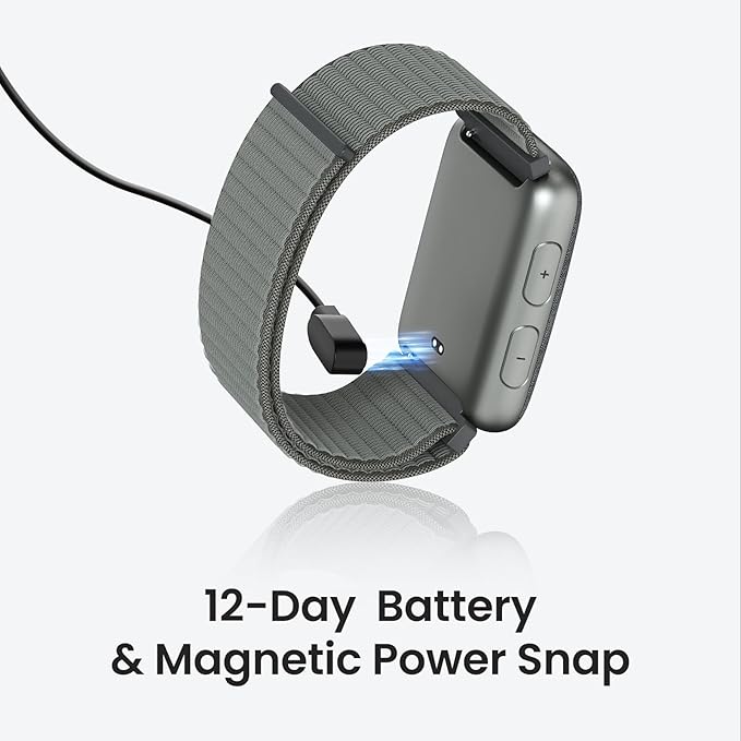 REACHER Vibrating Alarm Clock Watch for Heavy Sleepers, Hearing Impaired—Strong Wake-Up Wristband with 12-Day Battery, Silent Alarm for Shared Bedrooms & Dorms, Zinc Case with Comfort Weave Loop